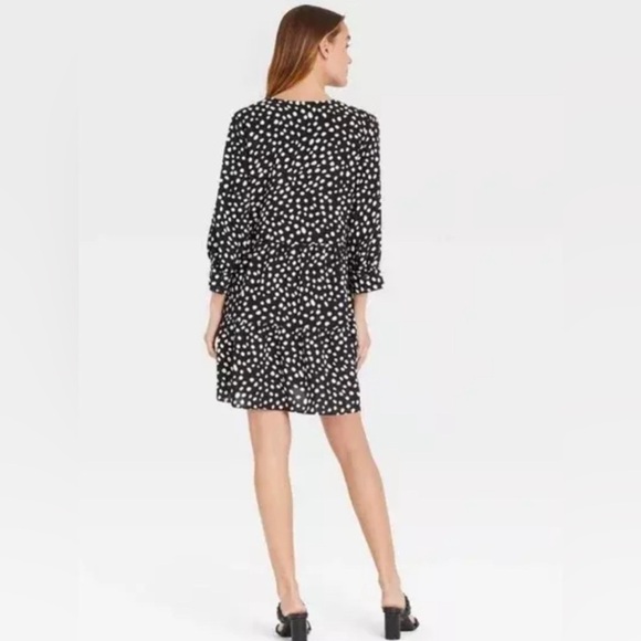 Who What Wear Bishop 3/4 Sleeve Polka Dot Dress Size M NWOT - Picture 4 of 5